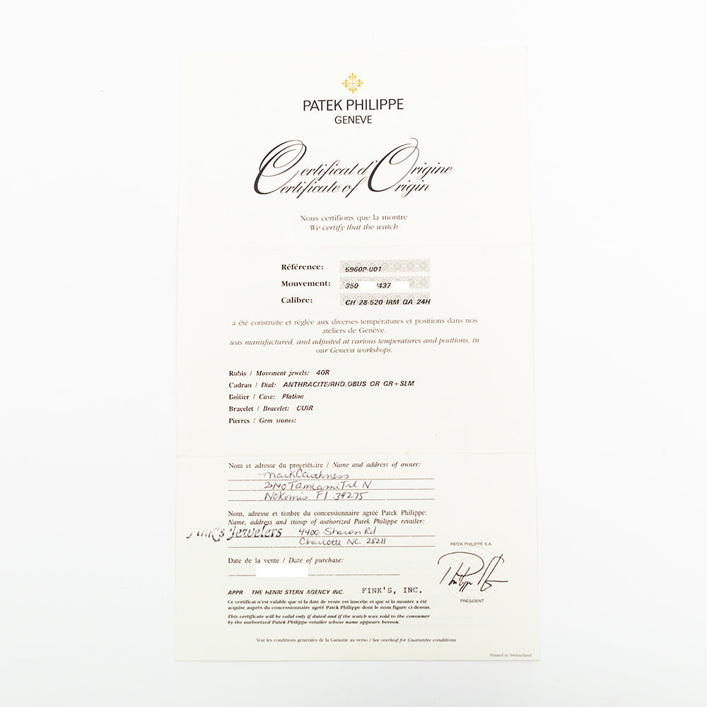 Patek Philippe Complications 5960P-001