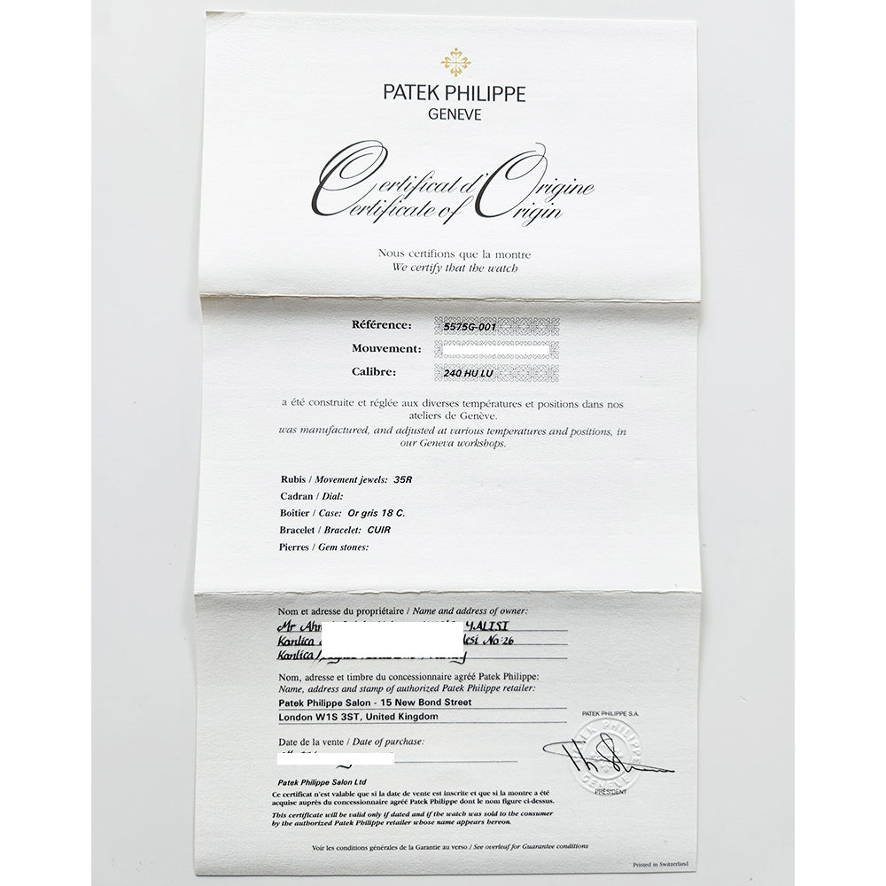 Patek Philippe World Time 5575G-001