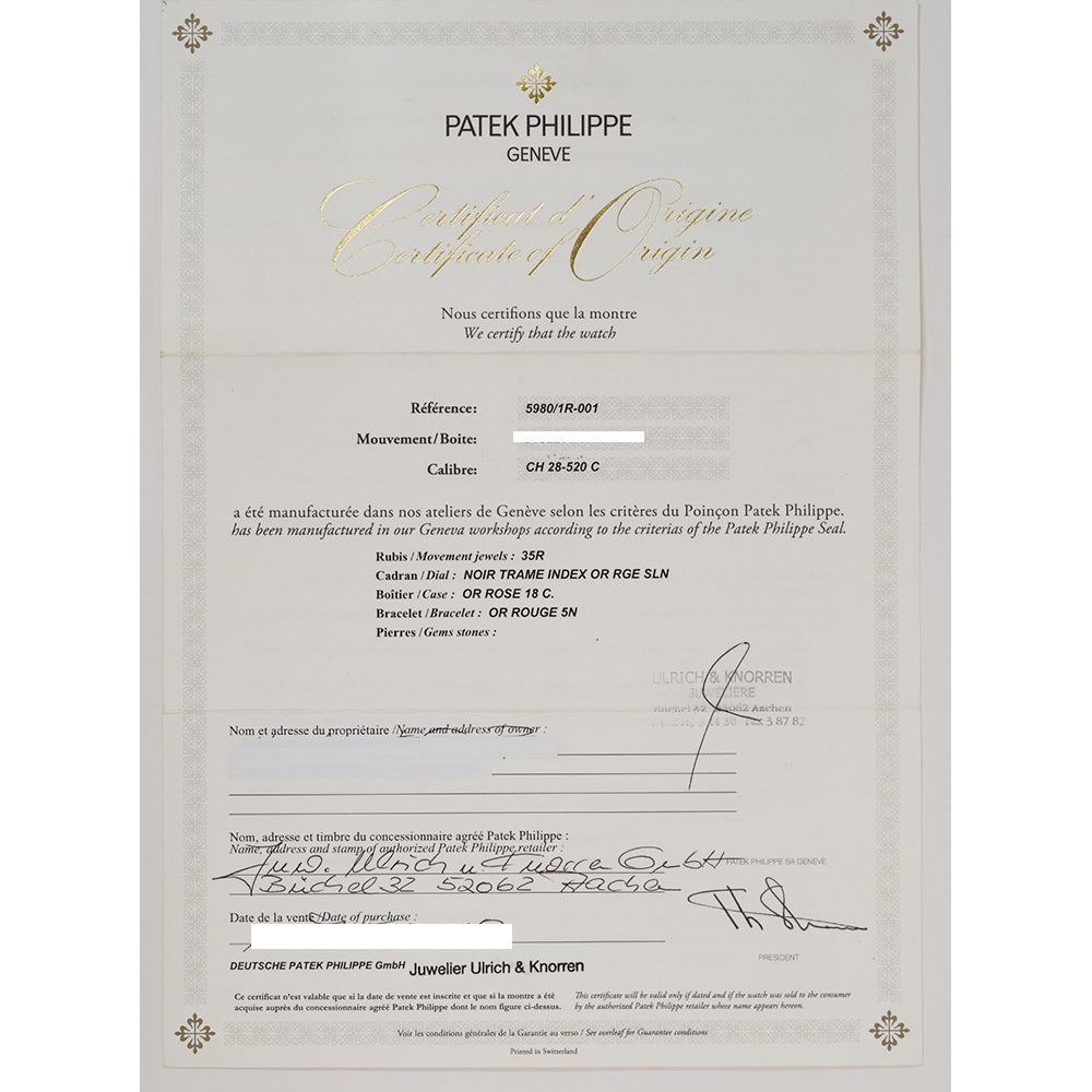 Patek Philippe Nautilus 5980/1R-001
