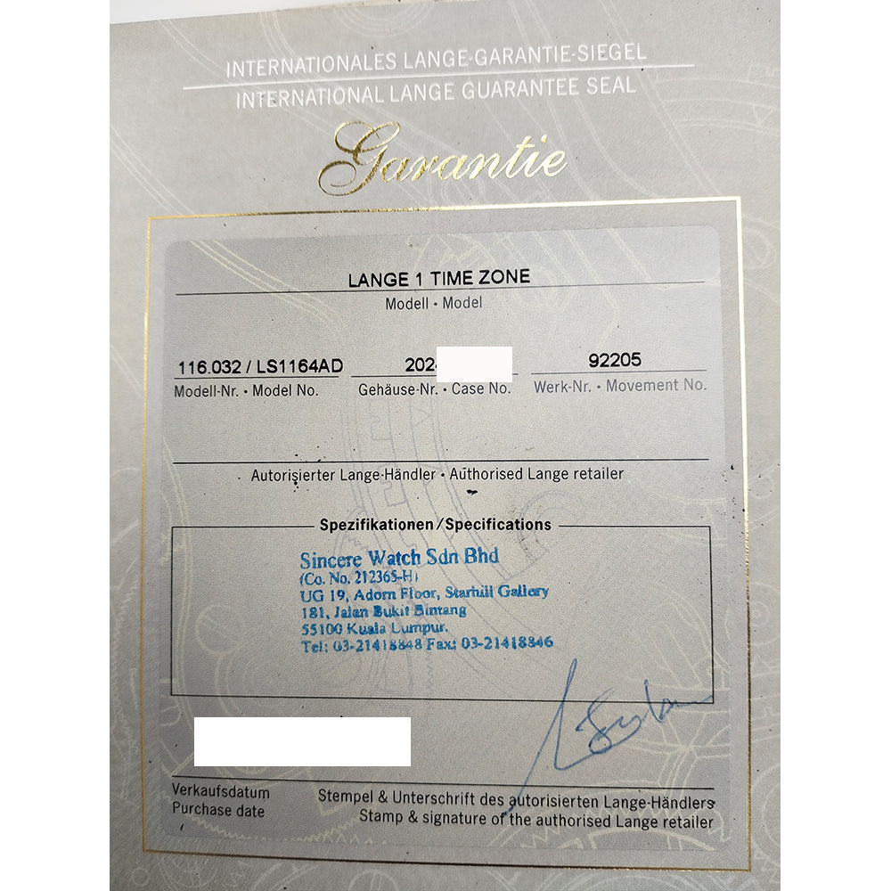 A. Lange & Söhne Lange 1 Time Zone 116.032