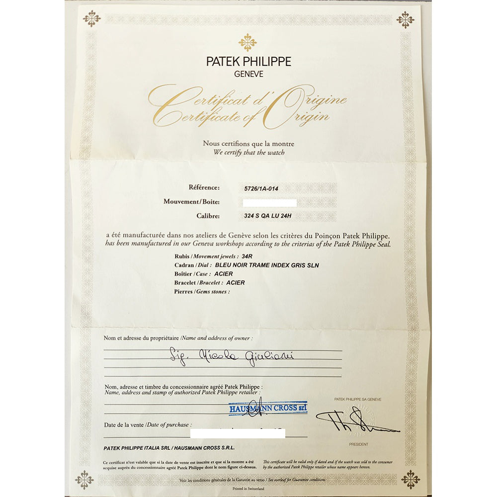 Patek Philippe Nautilus 5726/1A-014